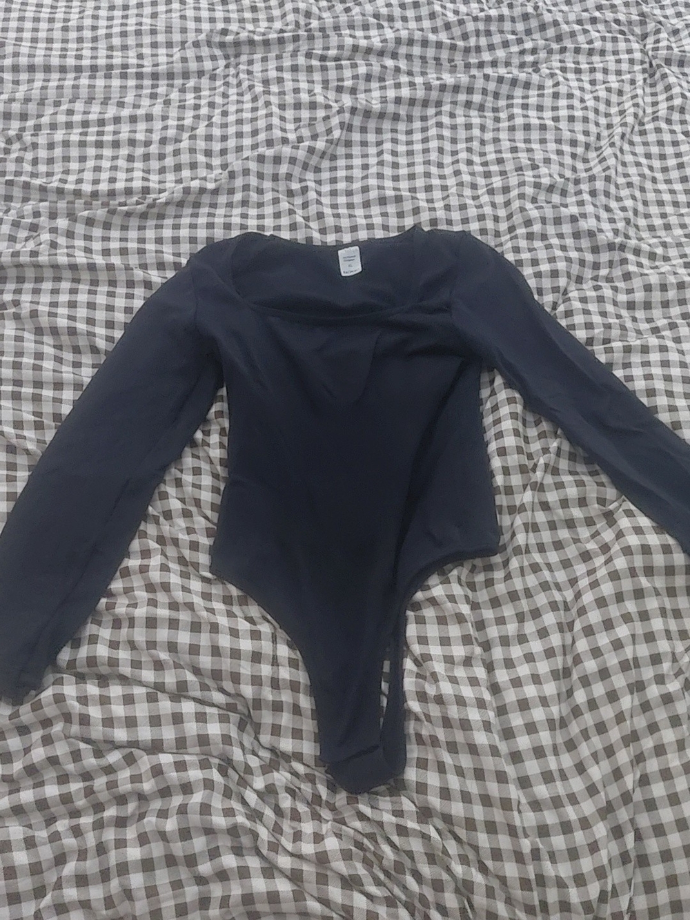 Adult Long-Sleeve Black One-Piece Bodysuit